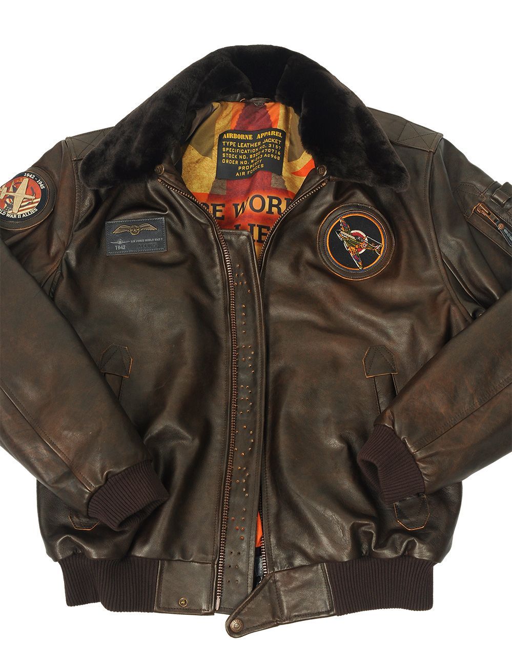 Veste en Cuir de Vol B-15 Spitfire [Livraison Gratuite Aujourd'hui]