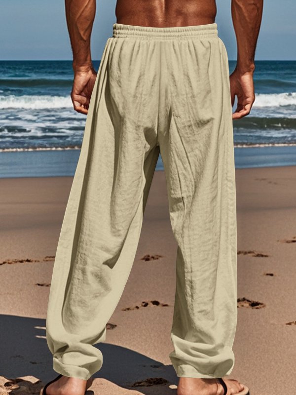 Mainine® Casual herenbroek met koord, rekbaar, met zakken - ideaal voor het strand en dagelijks gebruik