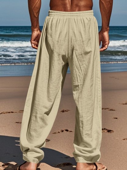 Mainine® Casual herenbroek met koord, rekbaar, met zakken - ideaal voor het strand en dagelijks gebruik