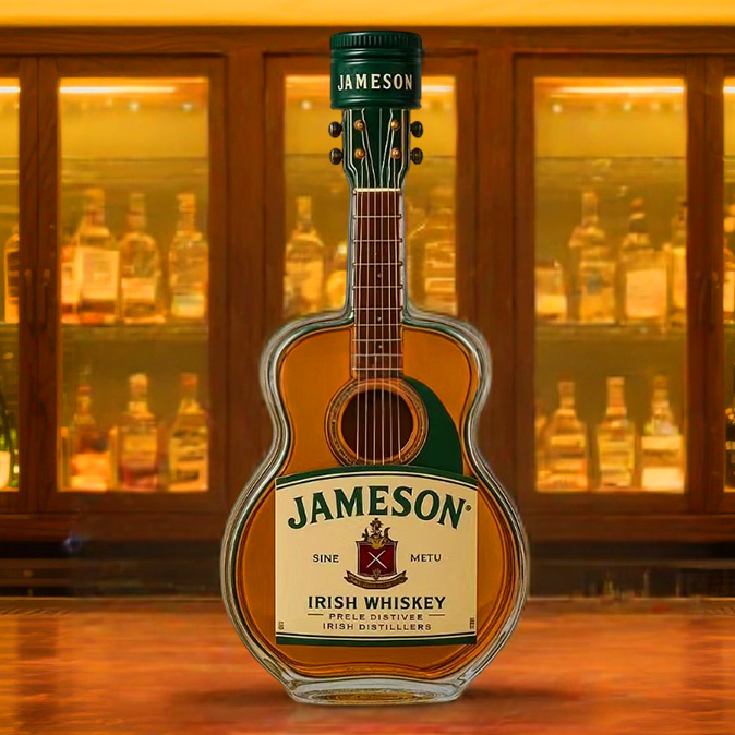 Bouteille de whisky guitare