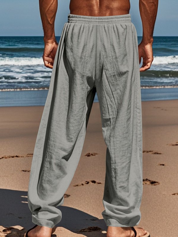 Mainine® Casual herenbroek met koord, rekbaar, met zakken - ideaal voor het strand en dagelijks gebruik