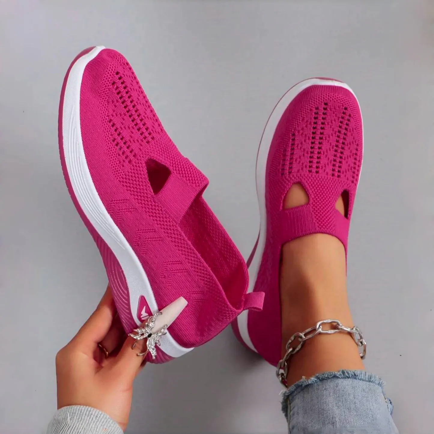 🔥Laatste dag van de promotie - 70% KORTING🔥 - Comfortabele en ademende gebreide sneakers voor dames