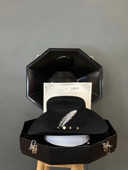 Édition limitée🔥cowboy Hat 100x Président noir / Black Copa Alta