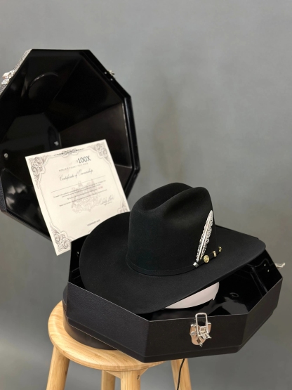 Édition limitée🔥cowboy Hat 100x Président noir / Black Copa Alta