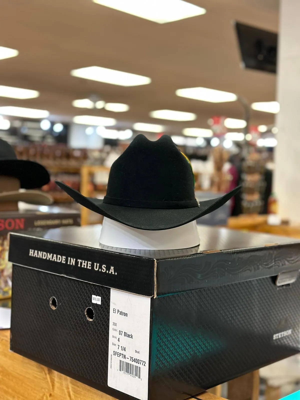 Zwarte El Patron cowboyhoed