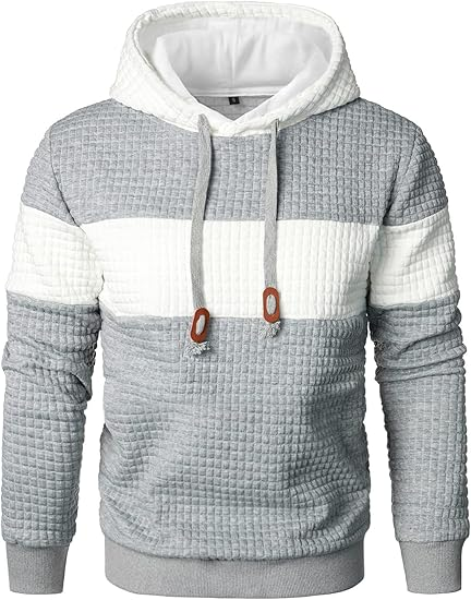 🔥Nouveau 2025🔥 Sweat à capuche à manches longues avec patchwork en plaid jacquard