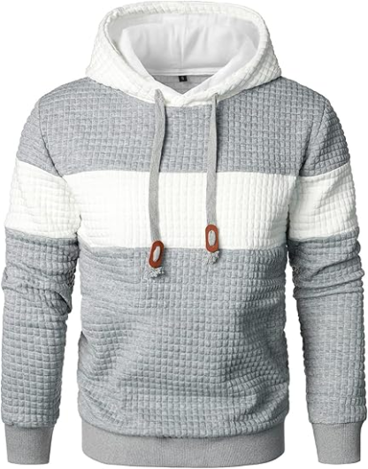 🔥Nouveau 2025🔥 Sweat à capuche à manches longues avec patchwork en plaid jacquard