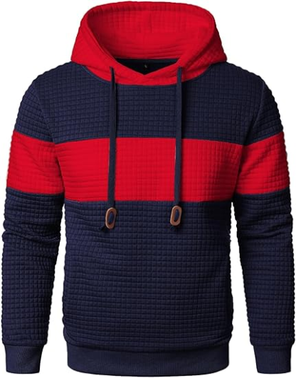 🔥Nouveau 2025🔥 Sweat à capuche à manches longues avec patchwork en plaid jacquard