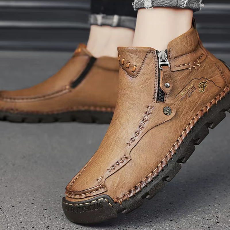 (🔥BLACK FRIDAY SALE - 70% OFF)Men's Casual Handmade Leather Boots - Prevent Foot Diseases