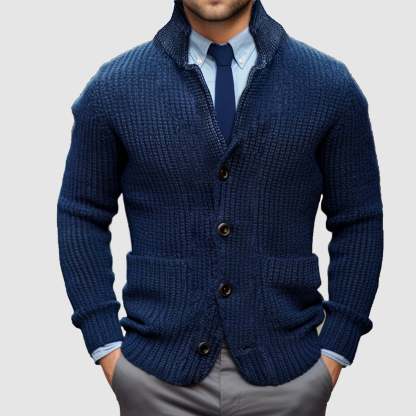 Veste Cardigan Homme à Col Montant et Chaude