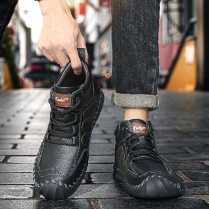 Last Day 60% OFF🔥⏱️Christmas Promotion⏱️🔥Men's Casual Leather Good Arch Support & Non-slip Outdoor  Breathable Walking Shoes