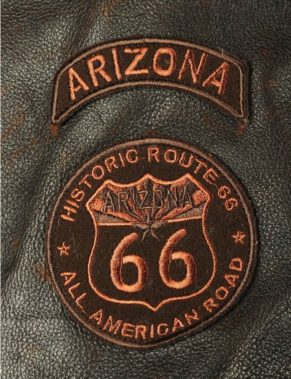 VESTE EN CUIR VINTAGE ARIZONA ROUTE 66 [LIVRAISON GRATUITE AUJOURD'HUI]