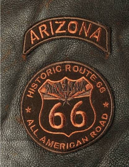 VESTE EN CUIR VINTAGE ARIZONA ROUTE 66 [LIVRAISON GRATUITE AUJOURD'HUI]