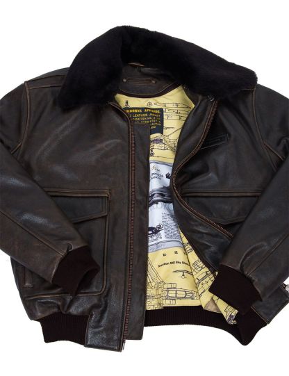 (NOUVEAUTÉS) VESTE EN CUIR DE VOL A-2 AVEC DOUBLURE