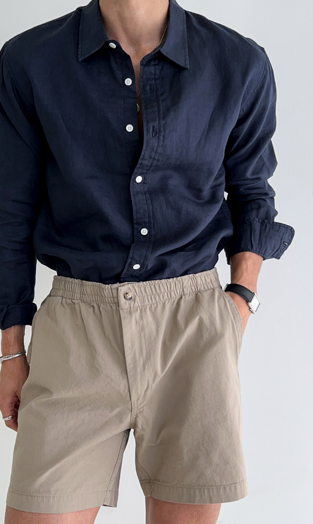 Chemise en lin unie simple pour l'été