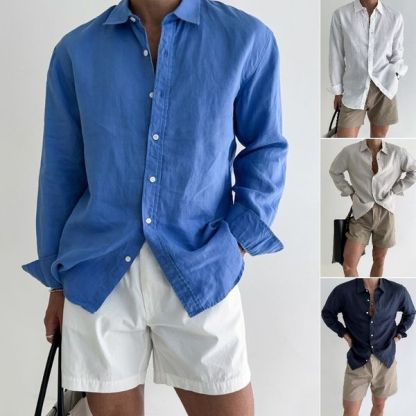 Chemise en lin unie simple pour l'été