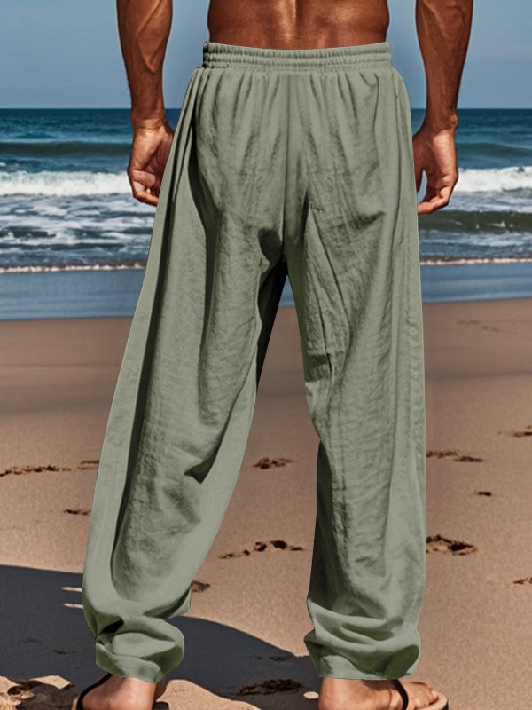 Mainine® Casual herenbroek met koord, rekbaar, met zakken - ideaal voor het strand en dagelijks gebruik