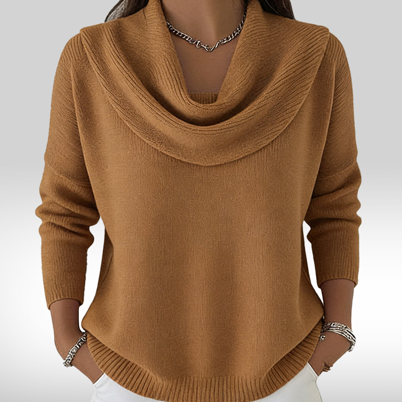 Last Day 70% Off - Elegant 80s Shawl Collar Solid Color Pullover Sweater Top