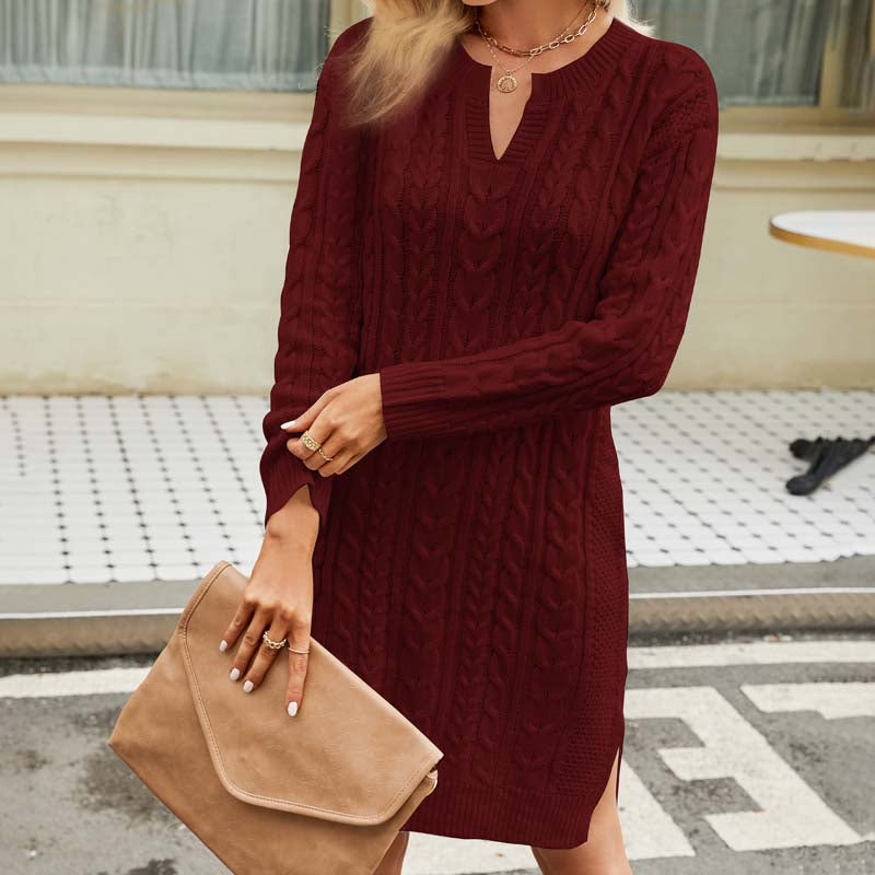 Vestido informal de punto trenzado