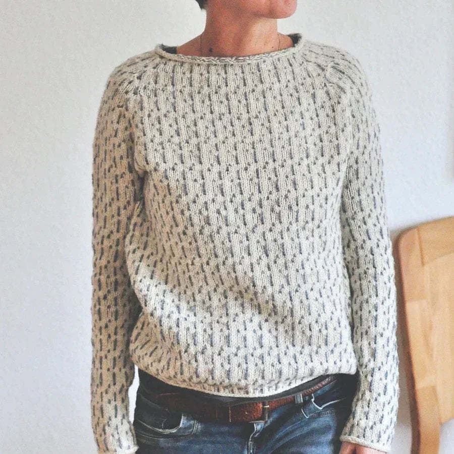 Signe – Pull rétro à motif gouttes de pluie