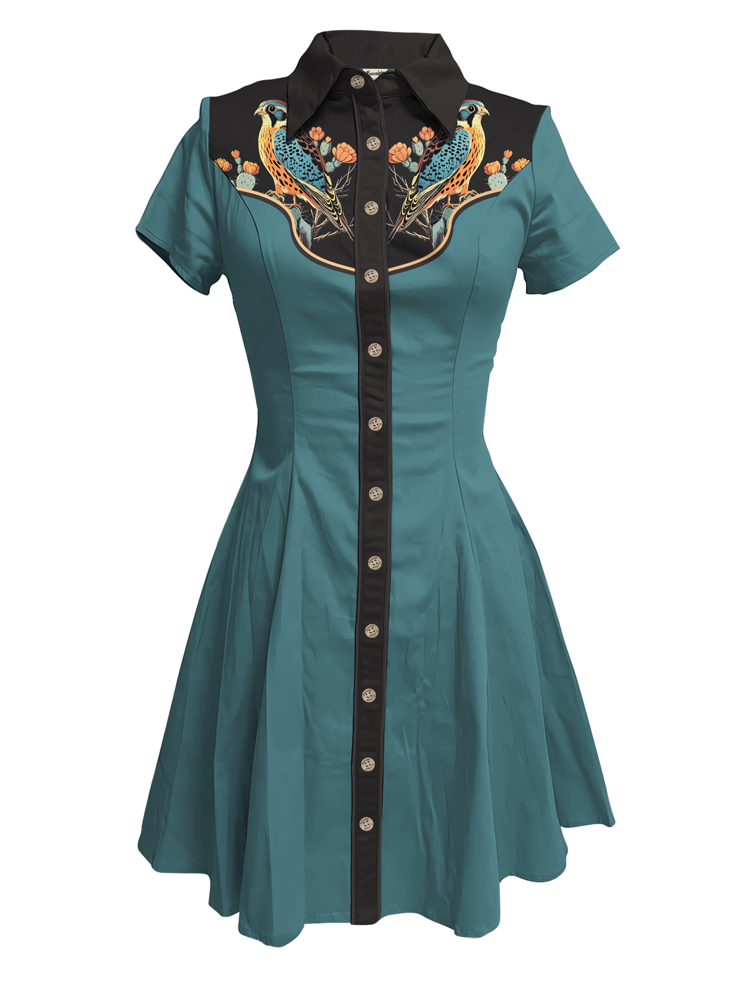Oiseau et Fleurs - Robe 100 % Coton