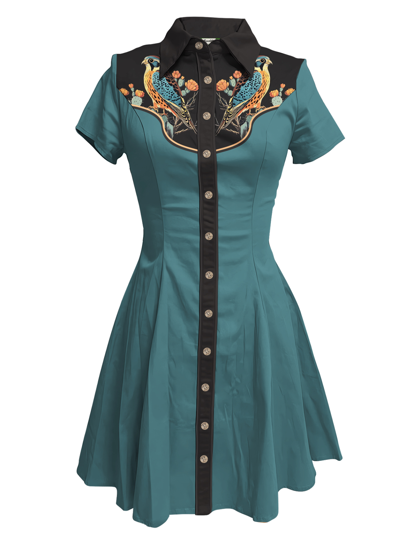 Oiseau et Fleurs - Robe 100 % Coton