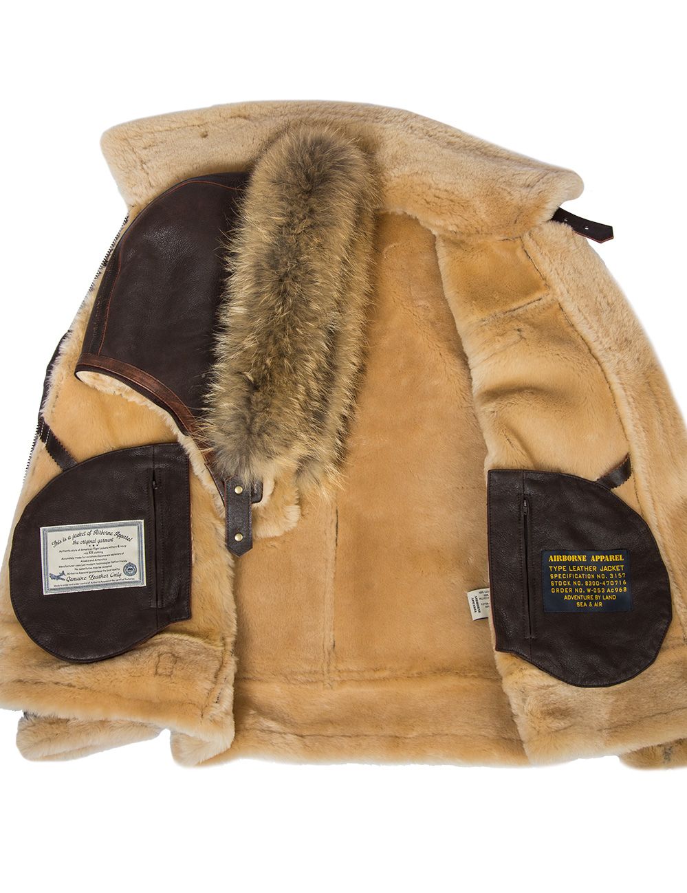 VESTE DE PILOTE EN LAINAGE B-3 AVEC CAPUCHE [LIVRAISON GRATUITE AUJOURD'HUI]