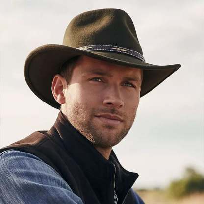 Chapeau de cow-boy en laine écrasable