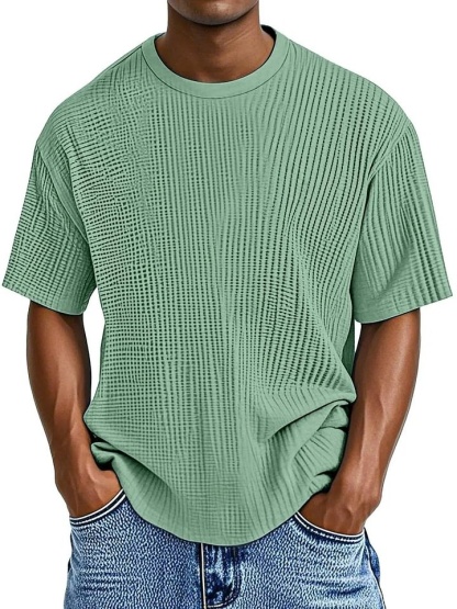 Ruimvallend zomer-T-shirt met ronde hals voor heren