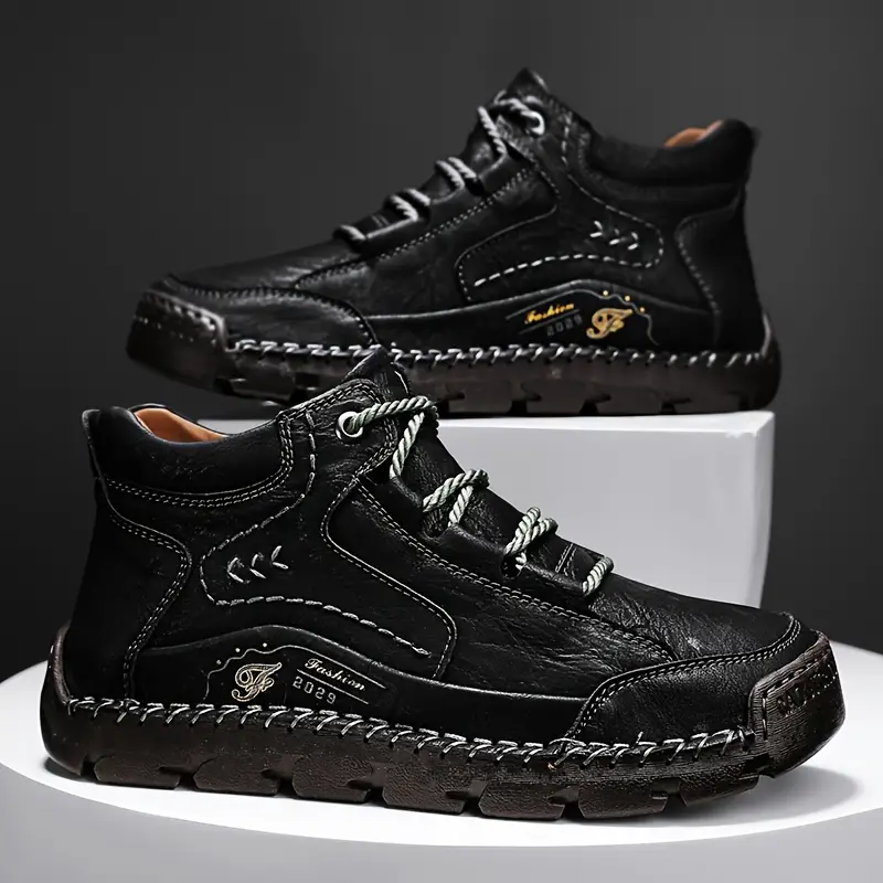 Chaussures en cuir pour hommes faites à la main - Soulage la douleur aux pieds