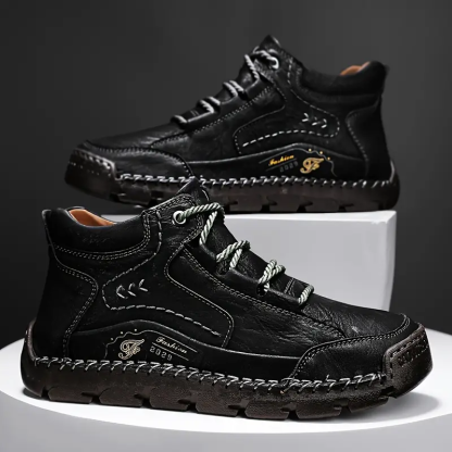 Chaussures en cuir pour hommes faites à la main - Soulage la douleur aux pieds