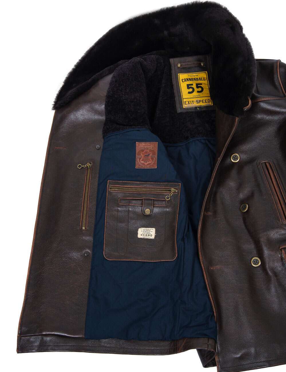 Grand Manteau Peacoat en Cuir Western d'Hiver Art. 709
