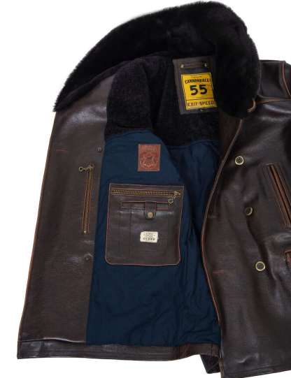 Grand Manteau Peacoat en Cuir Western d'Hiver Art. 709