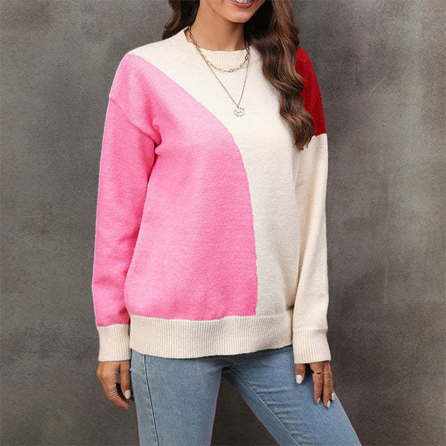 Casual trui met contrasterende kleuren