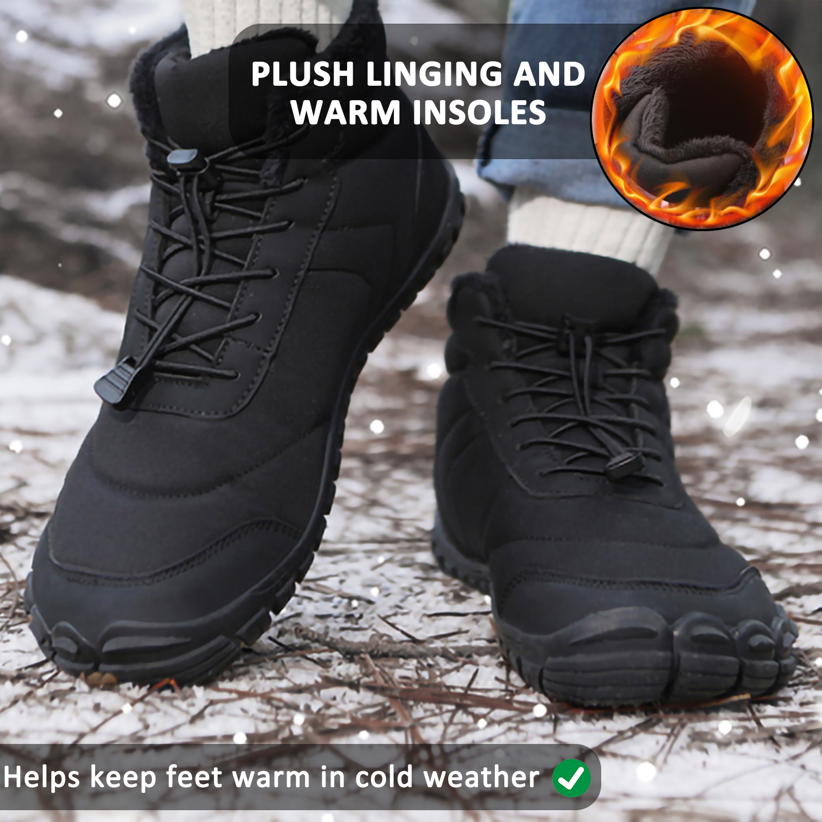 Winddichte en antislip sneeuwlaarzen, rode winter schoenen (Unisex)