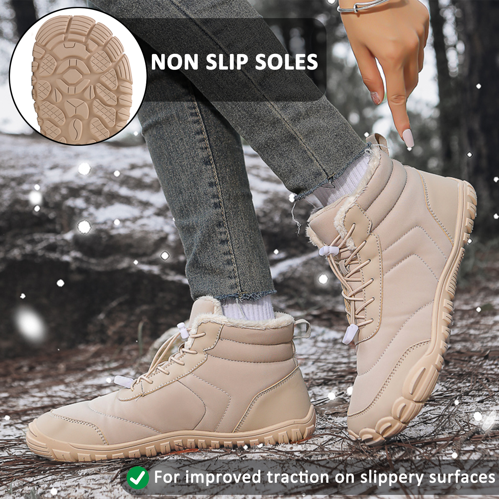 Winddichte en antislip sneeuwlaarzen, rode winter schoenen (Unisex)