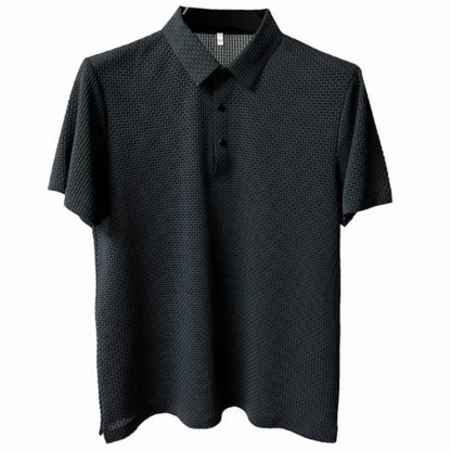 Polo pour homme en maille respirante, confortable, col en V et manches courtes pour l'été
