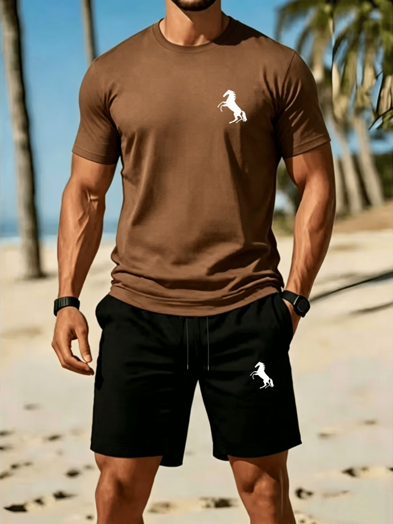 ⏰ Dernier jour : 50 % de réduction ! 🔥 Ensemble d’été décontracté pour homme avec t-shirt et short