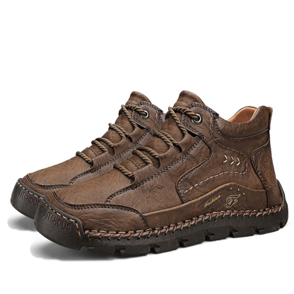 Chaussures en cuir pour hommes faites à la main - Soulage la douleur aux pieds