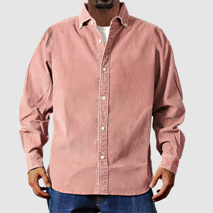 Chemise basique vintage lavée pour homme