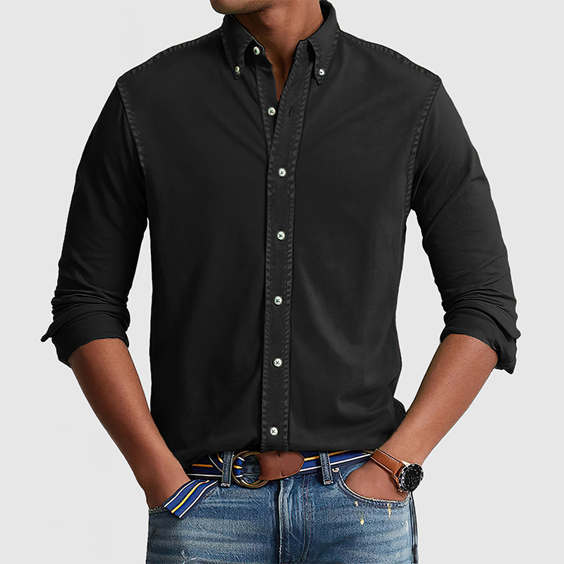 Chemise en coton lavé vintage pour homme