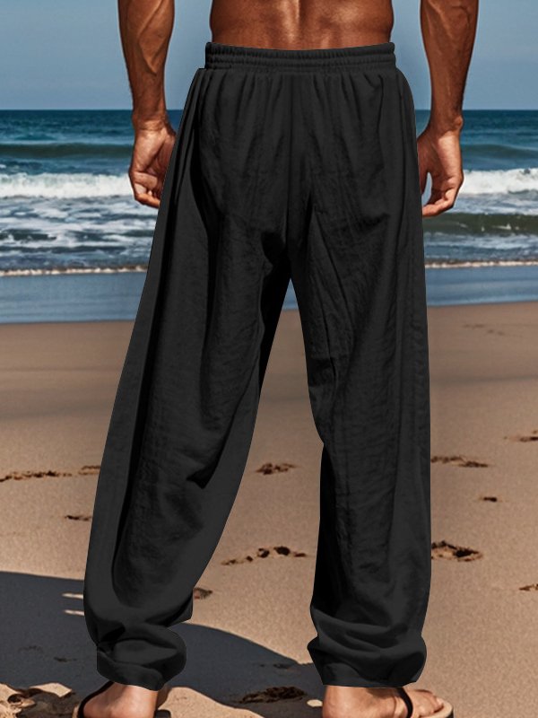 Mainine® Casual herenbroek met koord, rekbaar, met zakken - ideaal voor het strand en dagelijks gebruik