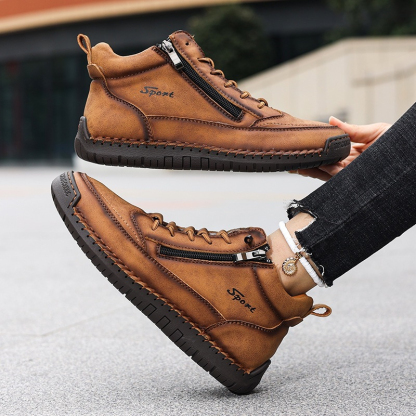 [Copy]Bottes décontractées en cuir pour hommes – Confortables pour la marche et la conduite (‑70% Offre Limitée)