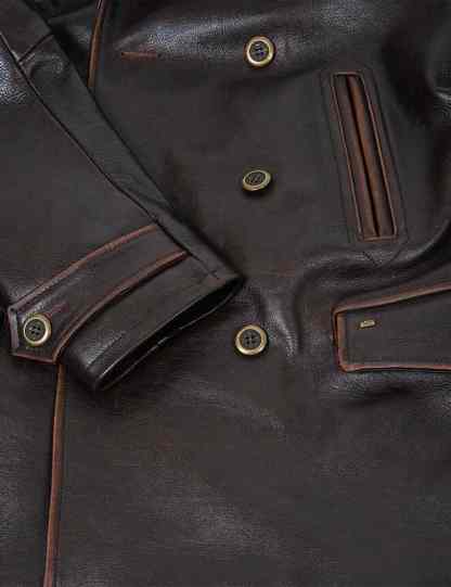 Grand Manteau Peacoat en Cuir Western d'Hiver Art. 709