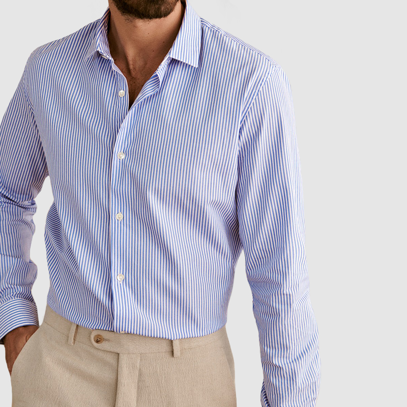 Chemise à rayures en coton pour homme, idéale pour un usage quotidien