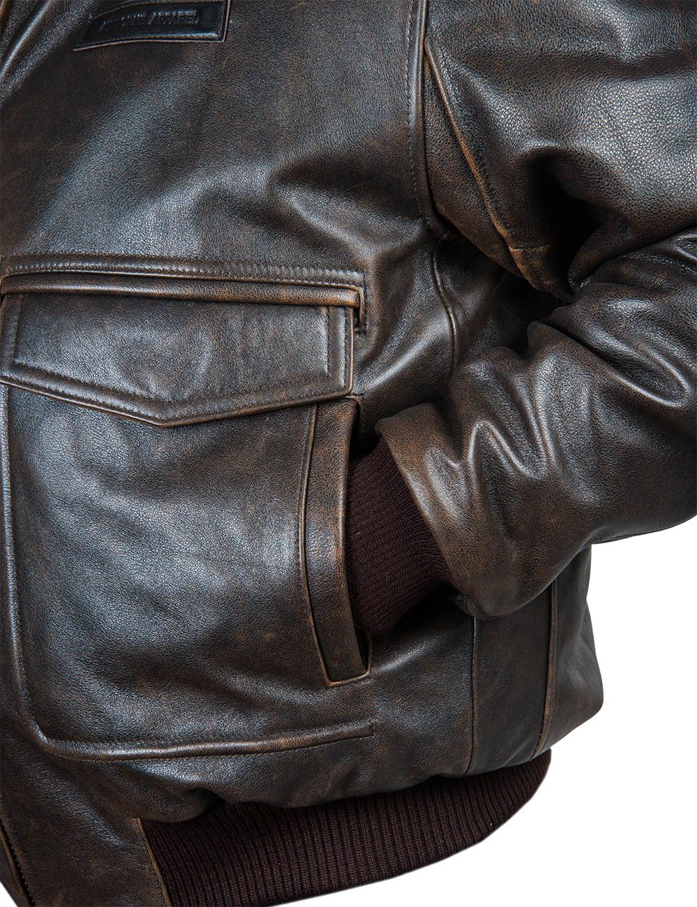 (NOUVEAUTÉS) VESTE EN CUIR DE VOL A-2 AVEC DOUBLURE