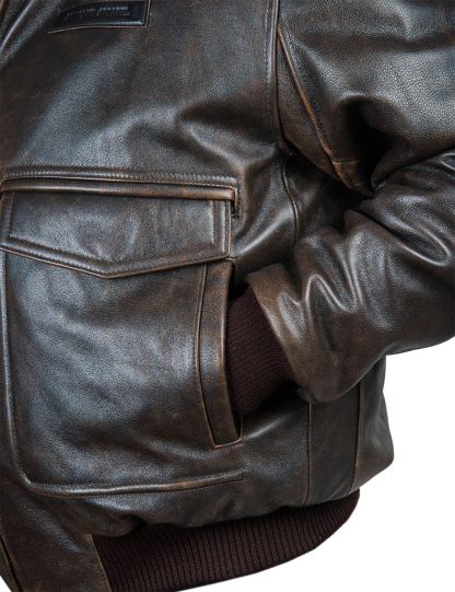 (NOUVEAUTÉS) VESTE EN CUIR DE VOL A-2 AVEC DOUBLURE