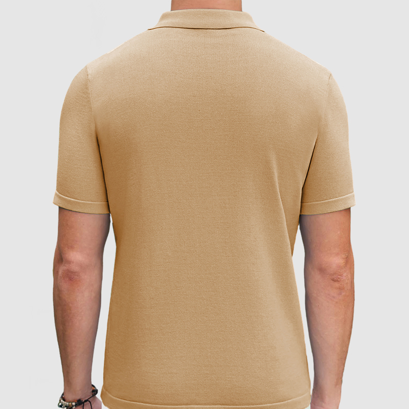 Herenpolo met casual geometrisch patchworkpatroon