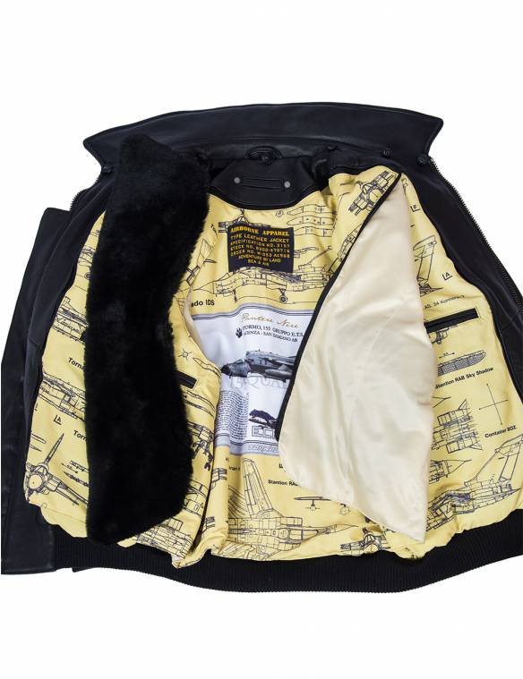 (NOUVEAUTÉS) VESTE EN CUIR DE VOL A-2 AVEC DOUBLURE NOIRE