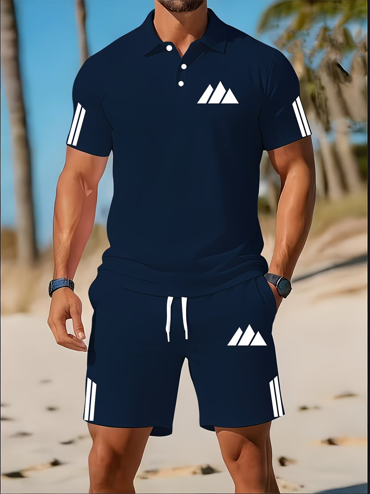 ⏰ Dernier jour : 50 % de réduction ! 🔥 - Ensemble sport homme avec polo et short slim